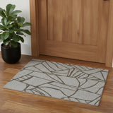 2' X 3' Blue And Ivory Wool Abstract Hand Tufted Area Rug