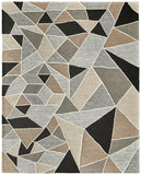 8' X 10' Gray And Silver Floral Washable Indoor Outdoor Area Rug
