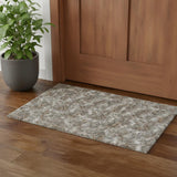 3' X 5' Blue And Ivory Wool Abstract Hand Tufted Area Rug