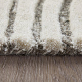 2' X 3' Blue And Ivory Wool Abstract Hand Tufted Area Rug