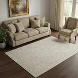 5' X 8' Blue And Ivory Oriental Hand Woven Area Rug
