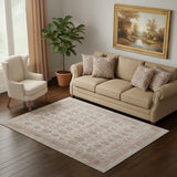 5' X 8' Blue And Ivory Oriental Hand Woven Area Rug