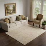5' X 8' Blue And Ivory Oriental Hand Woven Area Rug