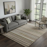 5' X 7' Blue And Ivory Geometric Area Rug
