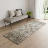 7' Blue And Ivory Geometric Area Rug