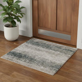 2' X 3' Blue And Ivory Abstract Area Rug