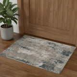 2' X 3' Blue And Ivory Abstract Area Rug
