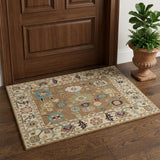 2' X 3' Blue And Ivory Wool Floral Hand Tufted Area Rug