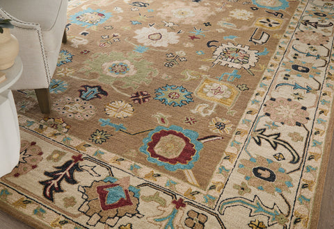 2' X 3' Blue And Ivory Wool Floral Hand Tufted Area Rug