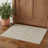 2' X 3' Blue And Ivory Wool Floral Hand Tufted Area Rug