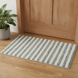 2' X 3' Gray And Ivory Wool Geometric Hand Tufted Area Rug
