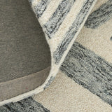 8' X 10' Blue And Ivory Chevron Washable Indoor Outdoor Area Rug