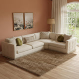 10' X 14' Brown And White Wool Oriental Hand Tufted Area Rug