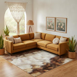 10' X 14' White And Brown Wool Ikat Hand Tufted Area Rug