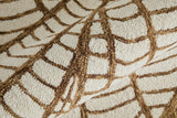 8' X 10' Charcoal Gold And Tan Floral Washable Indoor Outdoor Area Rug