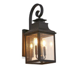 Black Two Light Transparent Outdoor Hanging Lights With Clear Shades