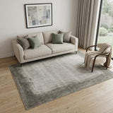5' X 8' Gray And White Abstract Area Rug