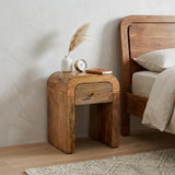16" Oak Solid Wood One Drawer Nightstand