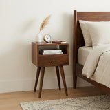 22" Chestnut Solid Wood One Drawer Nightstand
