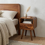 22" Chestnut Solid Wood One Drawer Nightstand