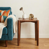 22" Brown Solid Wood Square End Table