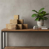 12" Brown Wood Tabletop Sculpture