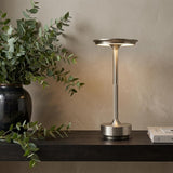 11" Silver Round Table Lamp