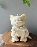 6" Gray Clean Cotton Scented Dimensional Cat Candle Round Novelty
