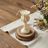 5" Ivory Lily of the Valley Scented Dimensional Flower Candle Round Novelty