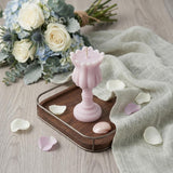 5" Orchid Lily of the Valley Scented Dimensional Flower Candle Round Novelty