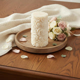 2" Ivory Sea Salt And Orchid Scented Candle Cylinder Pillar