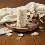 2" Ivory Sandalwood Scented Candle Cylinder Pillar