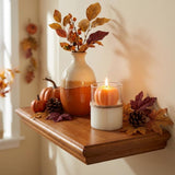 3" Pumpkin Unscented Candle In Clear Glass Holder Cylinder Jar