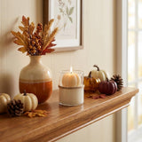 3" Cream Unscented Candle In Clear Glass Holder Cylinder Jar
