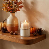 3" Tan Autumn Harvest Scented Mini Pumpkin Candle In Clear Glass Jar