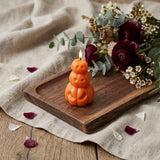 3" Orange Pumpkin And Apple Scented Dimensional Pumpkin Trio Soy Wax Candle