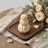 3" Ivory Pumpkin And Latte Scented Dimensional Pumpkin Trio Soy Wax Candle