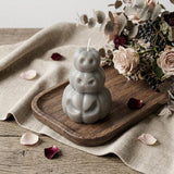 3" Gray Pumpkin And Apple Scented Dimensional Pumpkin Trio Soy Wax Candle