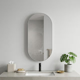 48" Oval Lighted Frameless Anti Fog Bathroom Vanity Mirror