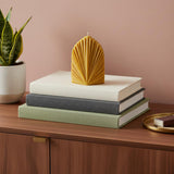 6" Gold Sandalwood Scented Dimensional Palm Leaf Candle