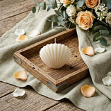4" Ivory Coconut Hibiscus Scented Dimensional Seashell Candle