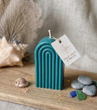 3" Teal Creamy Vanilla Scented Dimensional Form Candle Novelty Novelty
