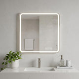 36" Square Lighted Frameless Anti Fog Bathroom Vanity Mirror