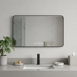 39" Black Aluminum Lighted Framed Anti Fog Bathroom Vanity Mirror
