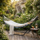 Ivory Single Spreader Bar Hammock With Tassels