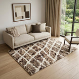 5' X 8' Brown And Gray Geometric Area Rug