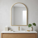 38" Gold Aluminum Arch Framed Anti Fog Accent Mirror