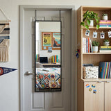 47" Black Aluminum Over the Door Framed Accent Mirror
