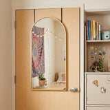 47" Gold Aluminum Arch Over the Door Framed Accent Mirror