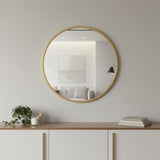 24" Gold Aluminum Round Framed Accent Mirror